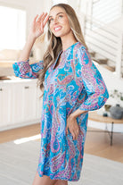 Lizzy Dress in Teal and Pink Paisley-Dresses-Stay Foxy Boutique, Florissant, Missouri