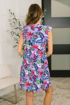 Lizzy Flutter Sleeve Dress in Multi Leaf-Womens-Stay Foxy Boutique, Florissant, Missouri