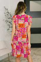 Lizzy Flutter Sleeve Dress in Patchwork Floral-Womens-Stay Foxy Boutique, Florissant, Missouri