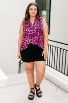 Lizzy Tank Top in Pink Multi Leopard-Tops-Stay Foxy Boutique, Florissant, Missouri