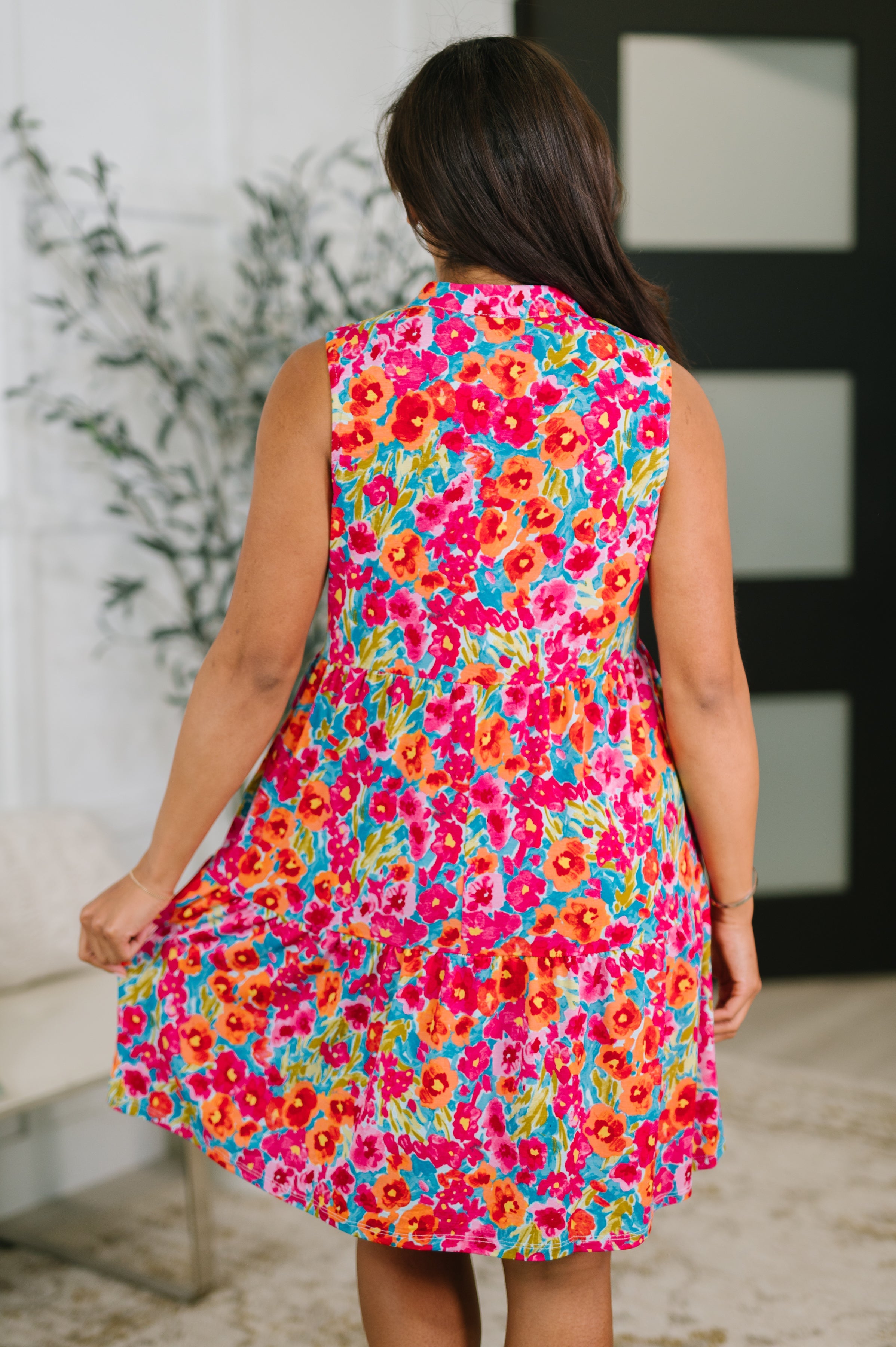Lizzy Three Tier Tank Dress in Morning Glory-Womens-Stay Foxy Boutique, Florissant, Missouri