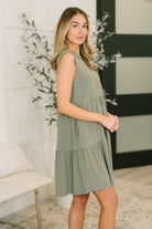 Lizzy Tiered Tank Dress in Pistachio-Womens-Stay Foxy Boutique, Florissant, Missouri
