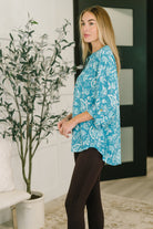 Lizzy Top in Aqua Paisley-Womens-Stay Foxy Boutique, Florissant, Missouri