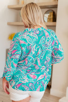 Lizzy Top in Aqua and Pink Paisley-Tops-Stay Foxy Boutique, Florissant, Missouri