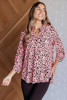 Lizzy Top in Black and Hot Pink Small Paisley-Blouses-Stay Foxy Boutique, Florissant, Missouri