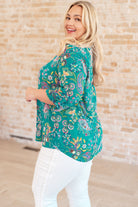 Lizzy Top in Emerald and Purple Paisley-Tops-Stay Foxy Boutique, Florissant, Missouri