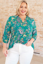 Lizzy Top in Emerald and Purple Paisley-Tops-Stay Foxy Boutique, Florissant, Missouri