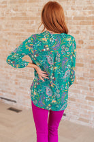 Lizzy Top in Emerald and Purple Paisley-Tops-Stay Foxy Boutique, Florissant, Missouri