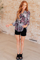 Lizzy Top in Grey and Pink Leopard-Tops-Stay Foxy Boutique, Florissant, Missouri