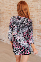 Lizzy Top in Grey and Pink Leopard-Tops-Stay Foxy Boutique, Florissant, Missouri