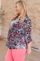 Lizzy Top in Grey and Pink Leopard-Tops-Stay Foxy Boutique, Florissant, Missouri