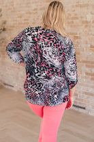 Lizzy Top in Grey and Pink Leopard-Tops-Stay Foxy Boutique, Florissant, Missouri