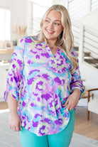 Lizzy Top in Lavender and Purple Brush Strokes-Tops-Stay Foxy Boutique, Florissant, Missouri