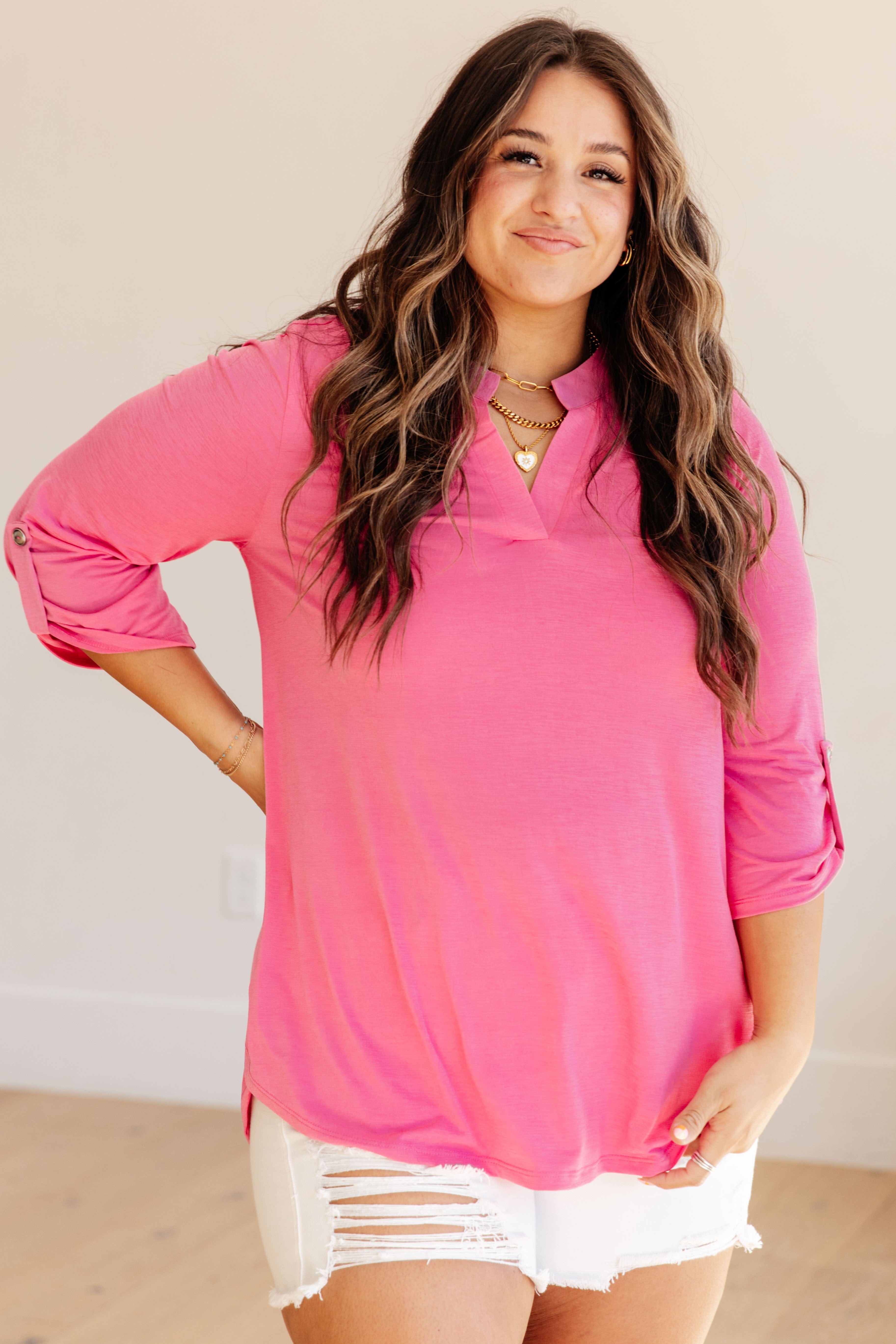 Lizzy Top in Magenta-Womens-Stay Foxy Boutique, Florissant, Missouri