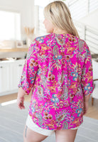 Lizzy Top in Magenta Floral Paisley-Tops-Stay Foxy Boutique, Florissant, Missouri