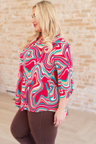 Lizzy Top in Magenta Retro Marble-Tops-Stay Foxy Boutique, Florissant, Missouri