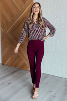 Lizzy Top in Magenta and Black Chevron-Blouses-Stay Foxy Boutique, Florissant, Missouri