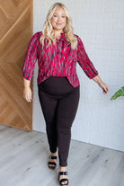 Lizzy Top in Magenta and Red Strokes-Blouses-Stay Foxy Boutique, Florissant, Missouri