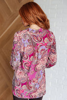 Lizzy Top in Magenta and Wine Paisley-Tops-Stay Foxy Boutique, Florissant, Missouri