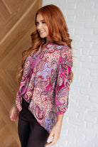 Lizzy Top in Magenta and Wine Paisley-Tops-Stay Foxy Boutique, Florissant, Missouri