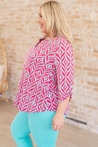 Lizzy Top in Mint and Pink Ikat-Tops-Stay Foxy Boutique, Florissant, Missouri