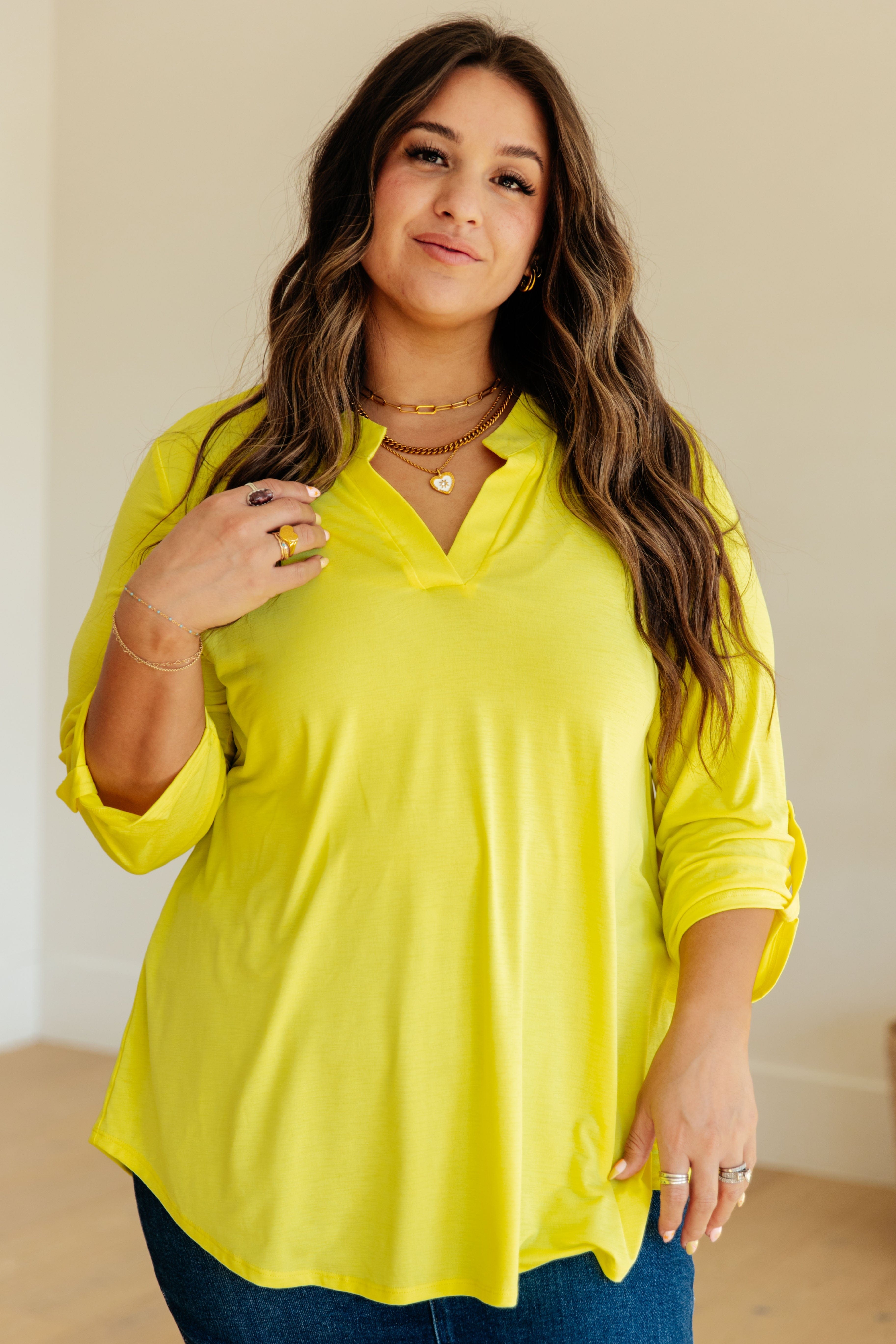 Lizzy Top in Neon Yellow-Womens-Stay Foxy Boutique, Florissant, Missouri