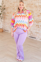 Lizzy Top in Orange Multi Chevron-Tops-Stay Foxy Boutique, Florissant, Missouri