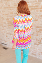 Lizzy Top in Orange Multi Chevron-Tops-Stay Foxy Boutique, Florissant, Missouri