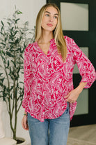 Lizzy Top in Pink Paisley-Womens-Stay Foxy Boutique, Florissant, Missouri
