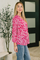 Lizzy Top in Pink Paisley-Womens-Stay Foxy Boutique, Florissant, Missouri