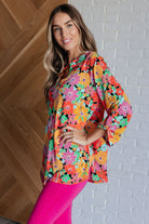 Lizzy Top in Pink and Yellow Multi Floral-Blouses-Stay Foxy Boutique, Florissant, Missouri