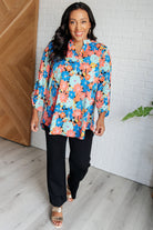 Lizzy Top in Royal and Jade Floral-Tops-Stay Foxy Boutique, Florissant, Missouri