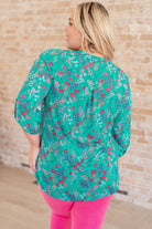 Lizzy Top in Teal and Lavender Wildflowers-Tops-Stay Foxy Boutique, Florissant, Missouri