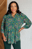 Lizzy Top in Teal and Purple Floral Paisley-Tops-Stay Foxy Boutique, Florissant, Missouri