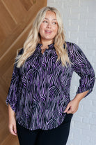 Lizzy Top in Violet and Black Multi Stroke-Blouses-Stay Foxy Boutique, Florissant, Missouri