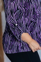 Lizzy Top in Violet and Black Multi Stroke-Blouses-Stay Foxy Boutique, Florissant, Missouri