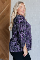 Lizzy Top in Violet and Black Multi Stroke-Blouses-Stay Foxy Boutique, Florissant, Missouri