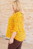 Lizzy Top in Yellow and Navy Paisley-Tops-Stay Foxy Boutique, Florissant, Missouri