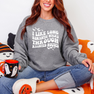 Long Haunted Walks Sweatshirt-Womens-Stay Foxy Boutique, Florissant, Missouri
