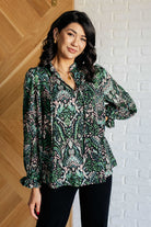 Looking Out Damask Print Blouse-Blouses-Stay Foxy Boutique, Florissant, Missouri