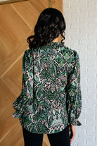 Looking Out Damask Print Blouse-Blouses-Stay Foxy Boutique, Florissant, Missouri