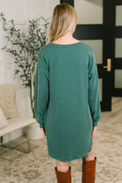 Love to Love You Textured Knit Dress in Hunter Green-Womens-Stay Foxy Boutique, Florissant, Missouri