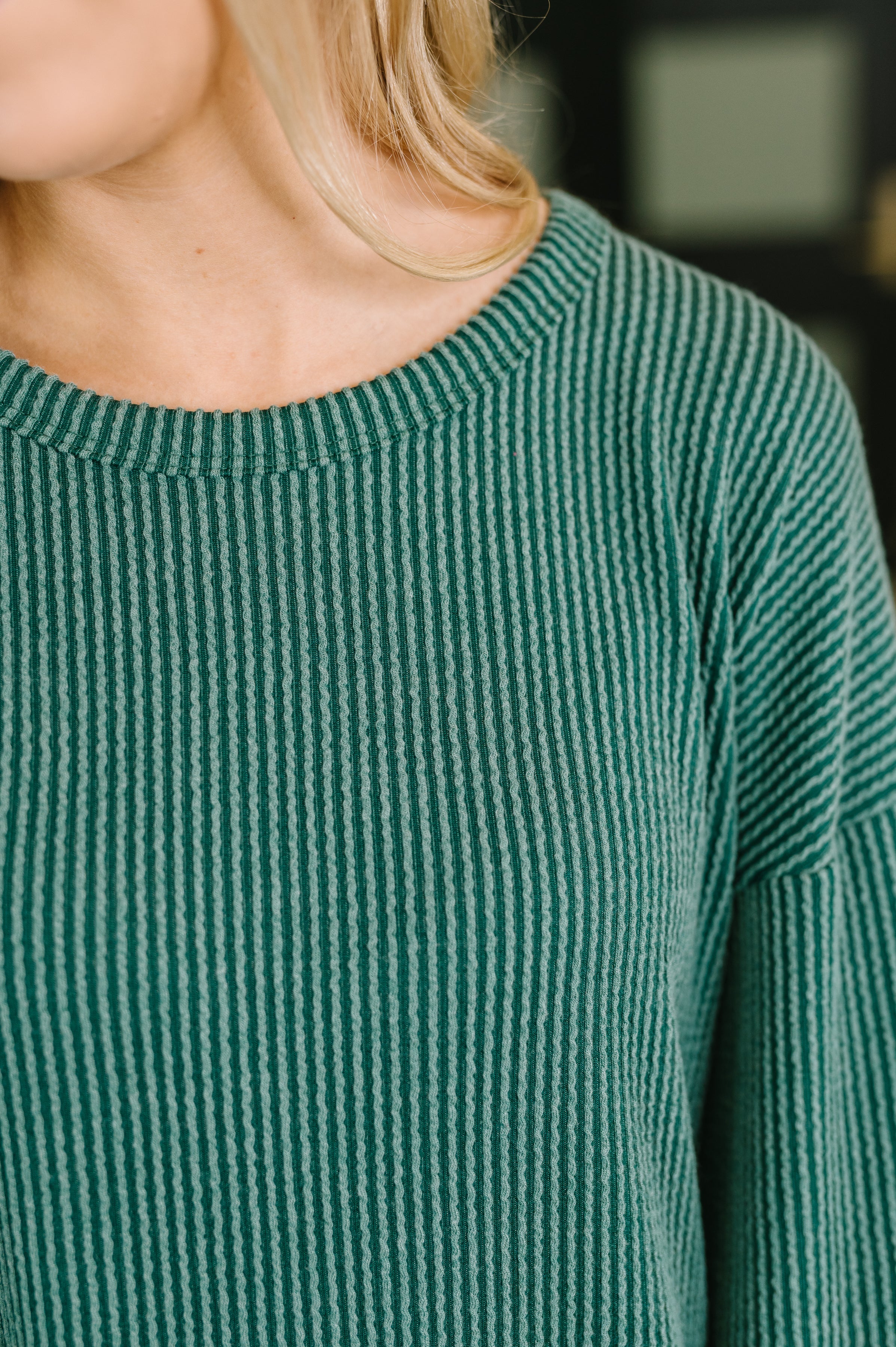 Love to Love You Textured Knit Dress in Hunter Green-Womens-Stay Foxy Boutique, Florissant, Missouri
