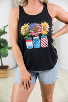 USA Sunflower Tank-BT Graphic Tee-Stay Foxy Boutique, Florissant, Missouri