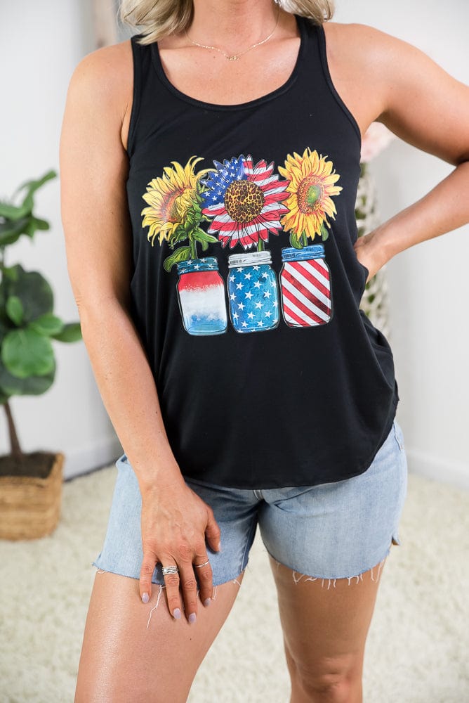 USA Sunflower Tank-BT Graphic Tee-Stay Foxy Boutique, Florissant, Missouri