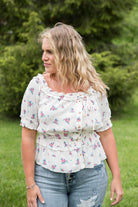 Florals Forever Top-White Birch-Stay Foxy Boutique, Florissant, Missouri