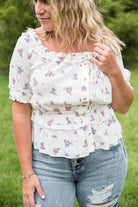 Florals Forever Top-White Birch-Stay Foxy Boutique, Florissant, Missouri