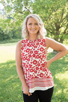 The Lady in Red Top-White Birch-Stay Foxy Boutique, Florissant, Missouri