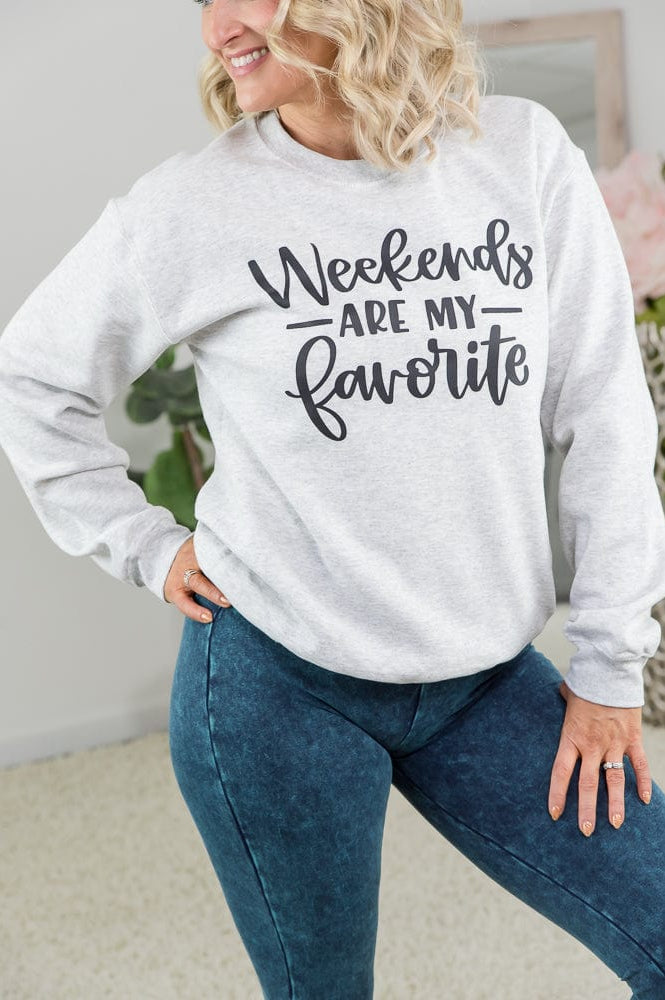 Weekends Are My Favorite Crewneck-BT Graphic Tee-Stay Foxy Boutique, Florissant, Missouri