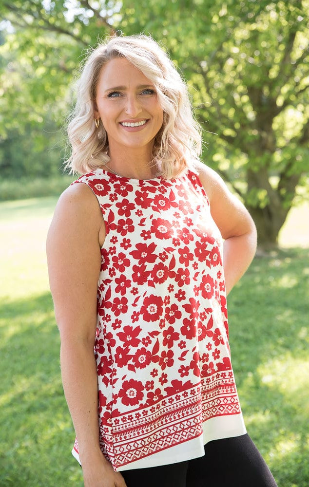 The Lady in Red Top-White Birch-Stay Foxy Boutique, Florissant, Missouri